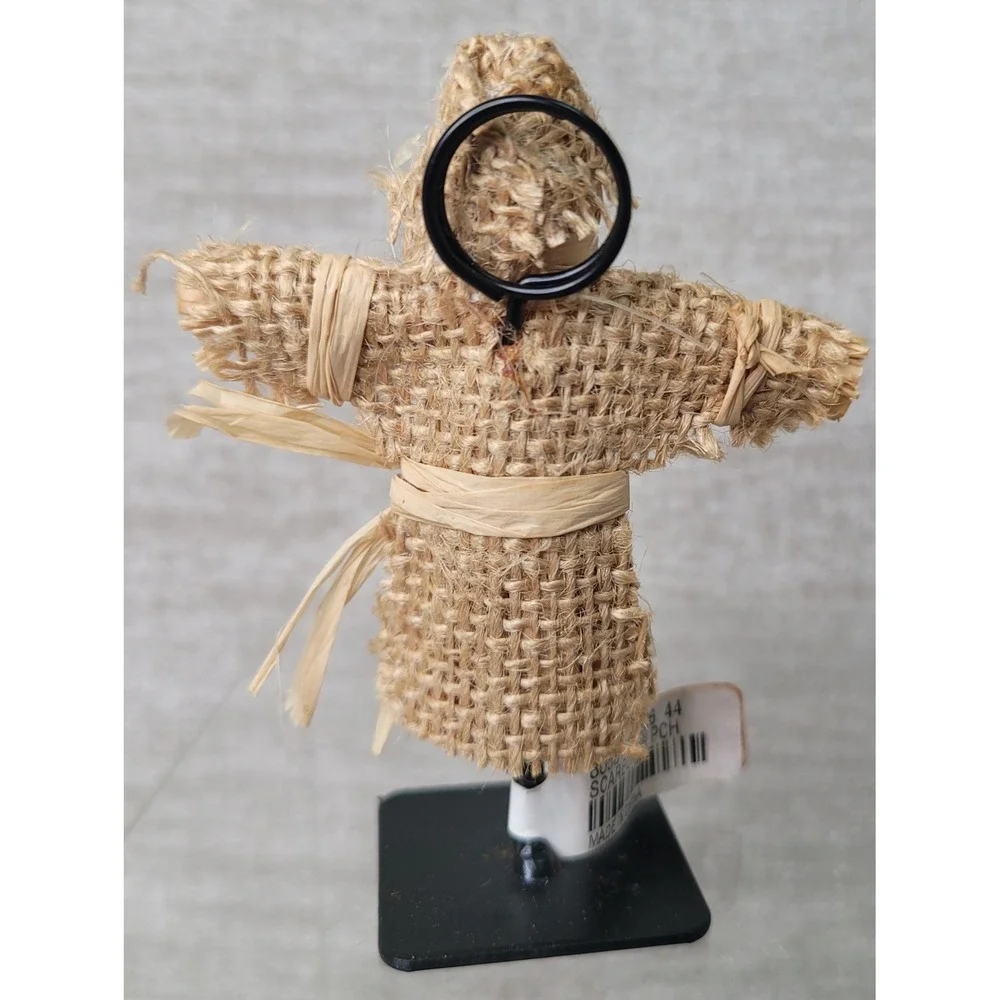 Pottery Barn Scarecrow Place Card Holders Set of 8 Fall Harvest Burlap NEW RARE